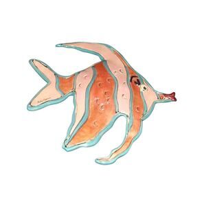 Heather Goldminc Kissy Fish Wall Plaque | Blue Sky Clayworks 2005 Whimsical Art